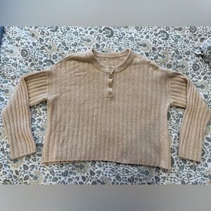 American Eagle Outfitters Tan Ribbed Sweater